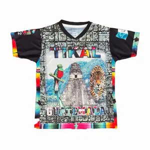 Tikal Guatemala Jersey - Sky Blue Virgencita Guate Soccer Jersey Unisex Design with Guatemala Flag for Men & Women