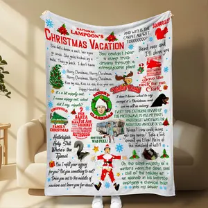 "National Lampoon's Christmas Vacation" Quote Collage Blanket|  - Watching Throw, AC Home Blanket, Outdoor Picnic Vibe✨ For Christmas family movie - watching, New Year's party decor, birthday gifting for comedy fans Ideal for Christmas, New Year's Day,