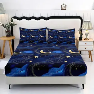 3pc Starry Night Bedding Set, Includes 1 Sheet and 2 Pillowcases, Perfect Gift for Friends, Suitable for Single and Twin Beds