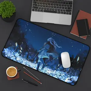 Frieren Ice Spell Anime Desk Mat, Flowers Field Mouse Pad, Keyboard Mat, Frieren Anime Gaming Desk Mat For Office, Gift For Gamer