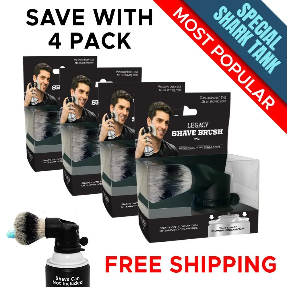Legacy Shave Brush Shark Tank Special <br> (4-Pack) (Shave Cans Not Included) </br>