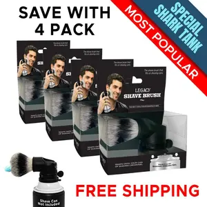 Legacy Shave Brush Shark Tank Special <br> (4-Pack) (Shave Cans Not Included) </br>