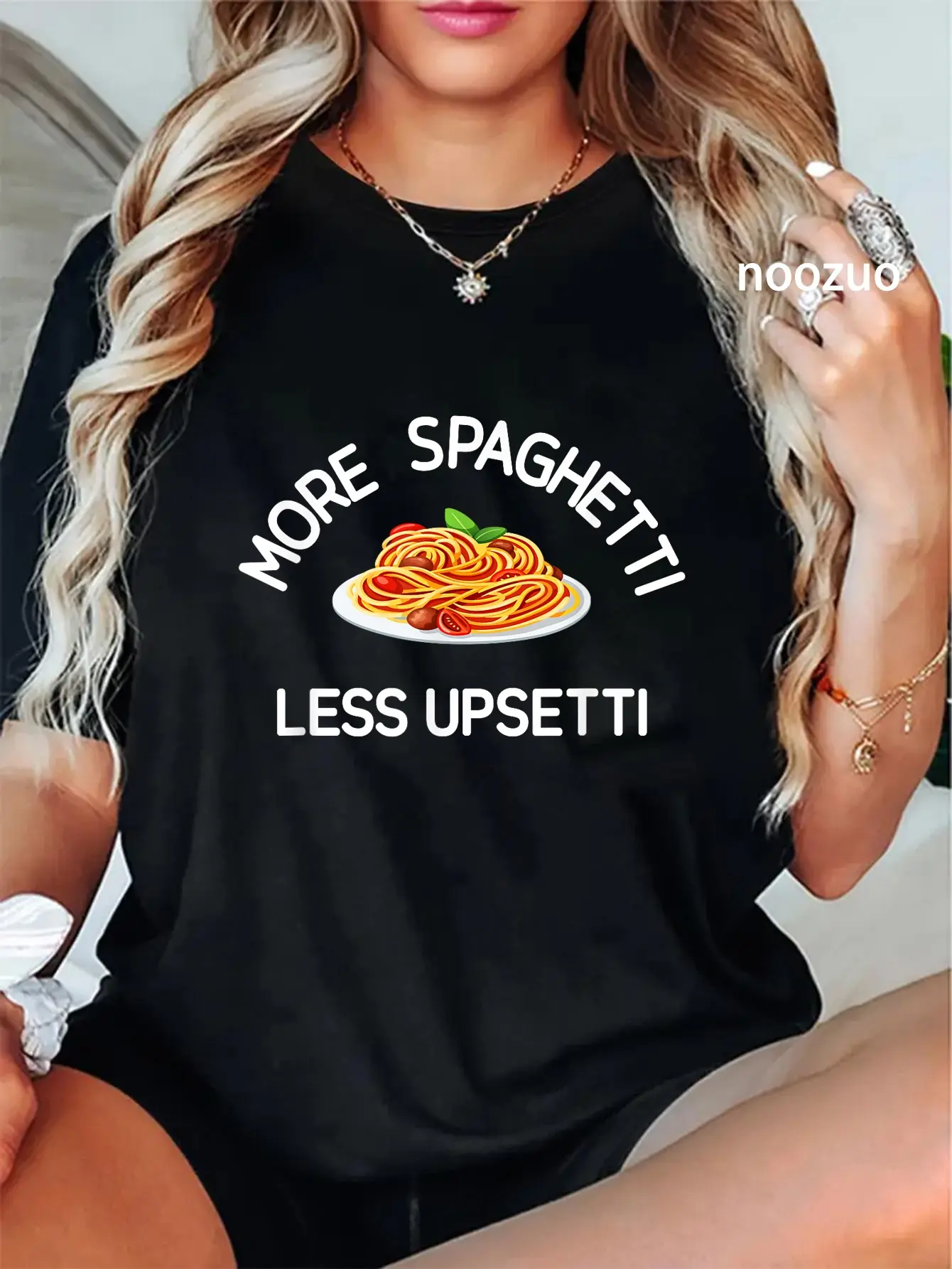 100% Cotton More Spaghetti Less Upsetti, Funny, Jokes, Sarcastic T-Shirt