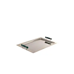 The Favorites Spiga Serving Bar Tray in Gold & Green