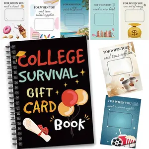 College Survival Gift Card Book, Graduation Gift Card Book, 2026 College Survival Booklet Organizer Leaving Home High University School Birthday Care Package Cash Holder age
