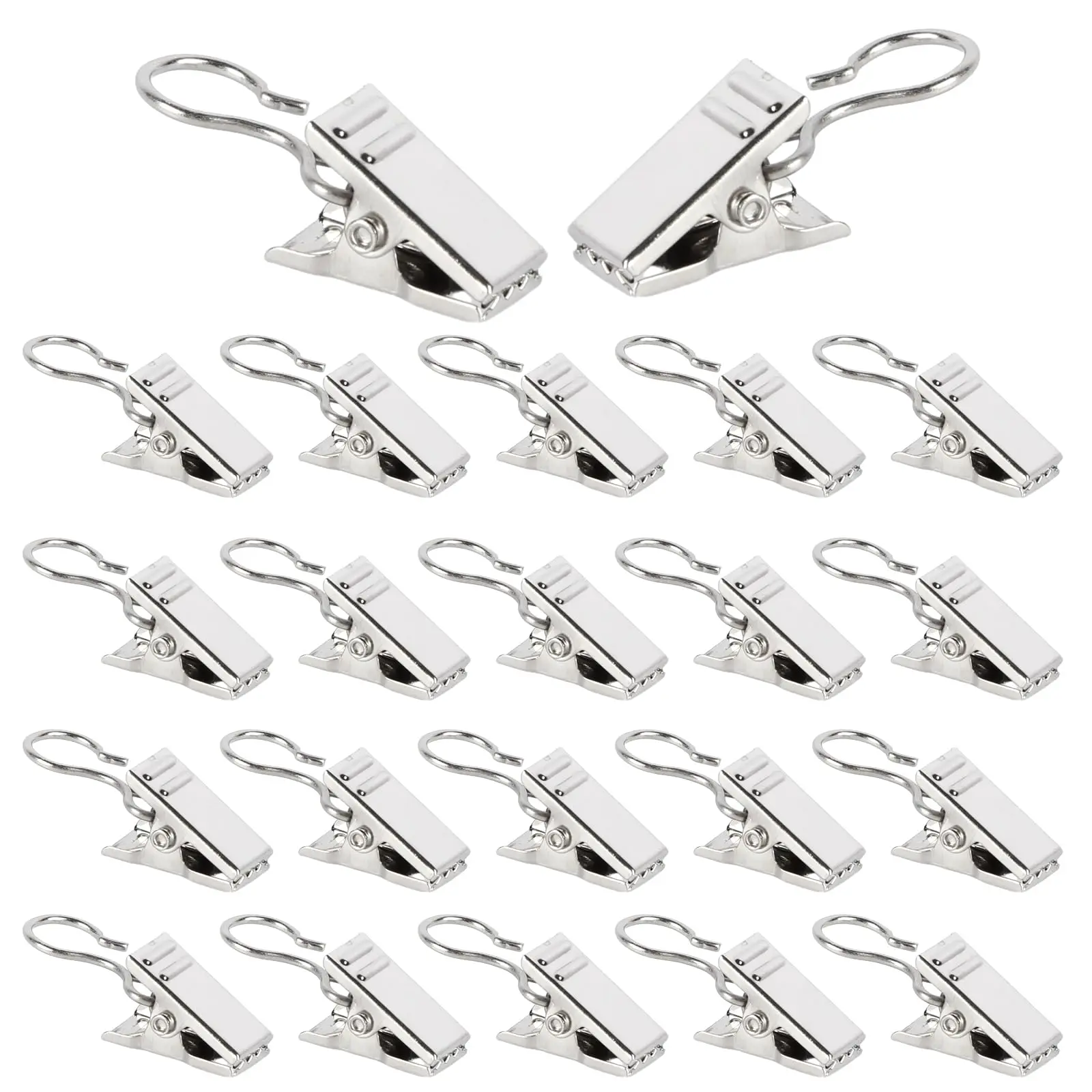 150-Pack Iron Stainless Steel Curtain Clips with Hooks - 9 mm Width, Heavy-Duty, Rustproof, Durable, Easy to Install, No-Drill Clips for Shower Curtains, Home Decor, Curtain Hooks For Wall