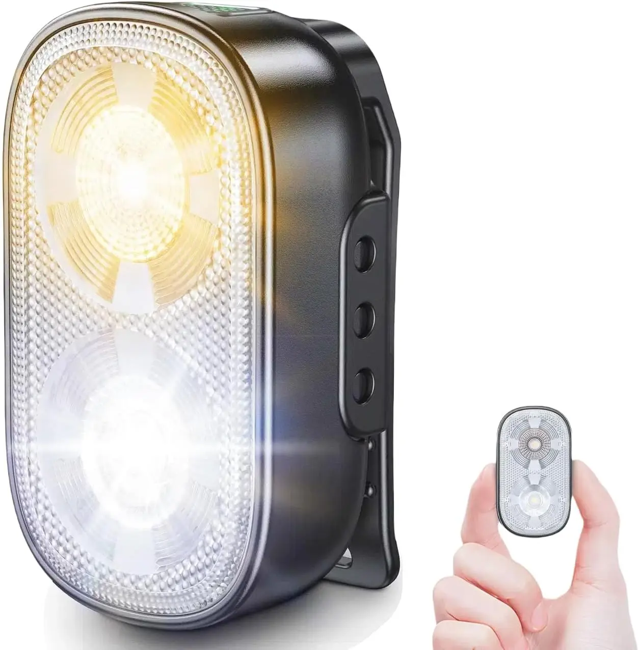 500LM Ultra Bright Mini Clip-on Flashlight Rechargeable, 10 Modes Hands-Free Pocket EDC Flashlight, Waterproof Small Keychain Flashlight, Running Lights for Runners/Emergency/Work/Walking