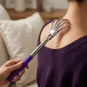 Adjustable Stainless Steel Back Scratcher & Massage Tool, Portable Deep Tissue Muscle Relaxer, Ergonomic Itch Relief Stick for Home Gym, Anti-Slip Soreness Relief Massage Claw, Multi-Purpose Massager