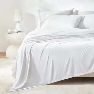 Cooling Sheet Set / XL Size, Cooling Sheets for Hot ers 3 -  Soft & Breathable Jacquard Cooling Bed Sheets for / XL Size Bed Deep Pocket Cool Fitted Sheet, White