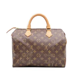 Pre-owned Louis Vuitton leather Shoulder Bags Monogram Canvas Speedy 30 Boston Bag SP4128 (ECG00034)