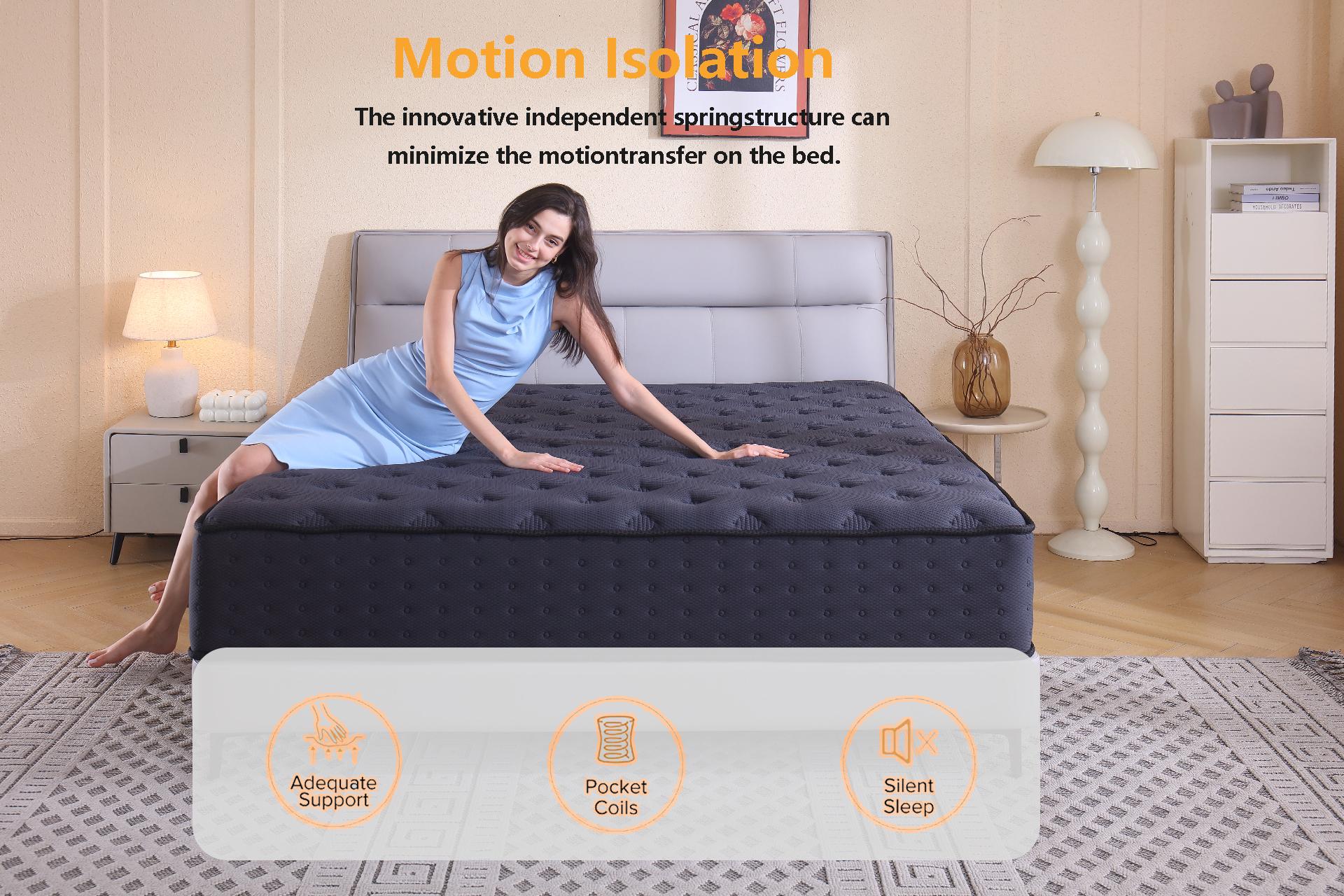 【Good value】12/14 Inch Twin, Full, Queen, King Mattress Memory Foam And Spring, Hybrid MattressMedium Firmness, Lumbar Support, For Home Rooms Hotels, Boxed Halloween ChristmasGift Furniture Ergonomic queen size mattress Interior Modern