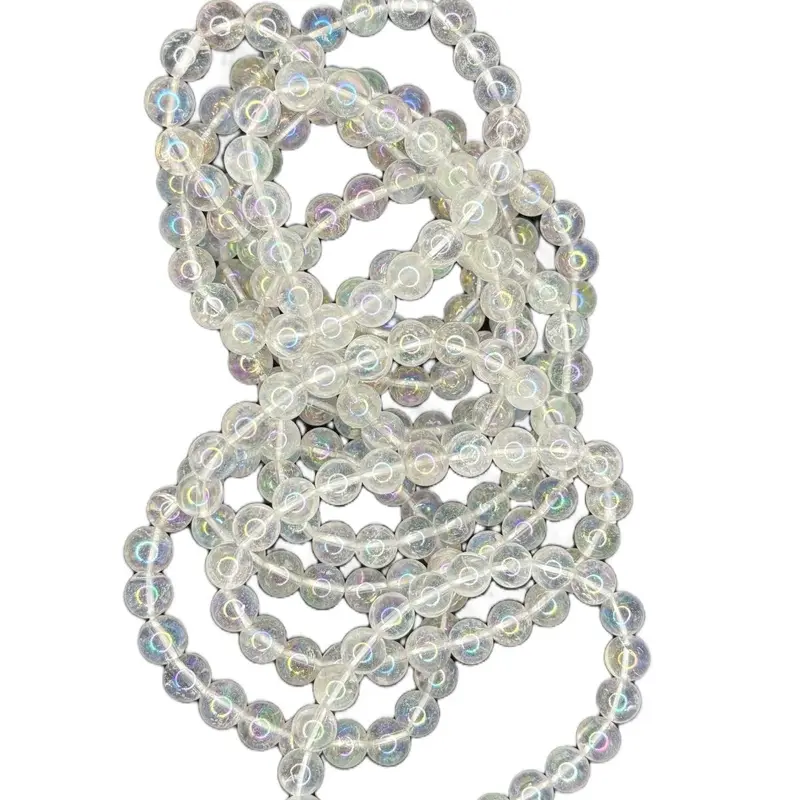 Aura clear quartz bracelet 8mm 1pc