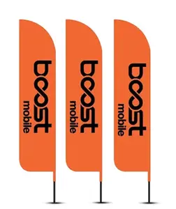 12ft Boost Mobile Feather Flags (3-Pack) Double-Sided Outdoor Advertising Flags – Poles & Hardware Not Included