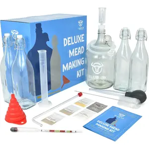 DELUXE  Making Kit with Storage Bottles, Hydrometer & Extra Yeast Nutrients - Honey  Making Kit -  Kit Complete -  Supplies for 1 Gallon of  -   Kit