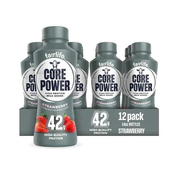 Fairlife Core Power Elite High Protein Shakes, Strawberry Flavor, 42g Protein, 14oz Bottle, 12-Pack, Fairlife Protein Shakes