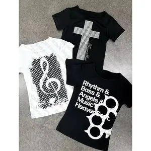 Summer Baby Tees Y2k Women's Cropped Clothes Crop Top Women Anime Girl 90s Clothes Vintage Aesthetic Clothing Kpop Goth 2026 new