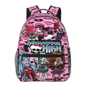 Monster High Fashion Backpack – Large Capacity Daily Commuter Bag for Outdoor Hiking and Business; Cartoon Casual Monster High Merchandise Laptop Daypack School Bag for Women, Men, and Gift Giving