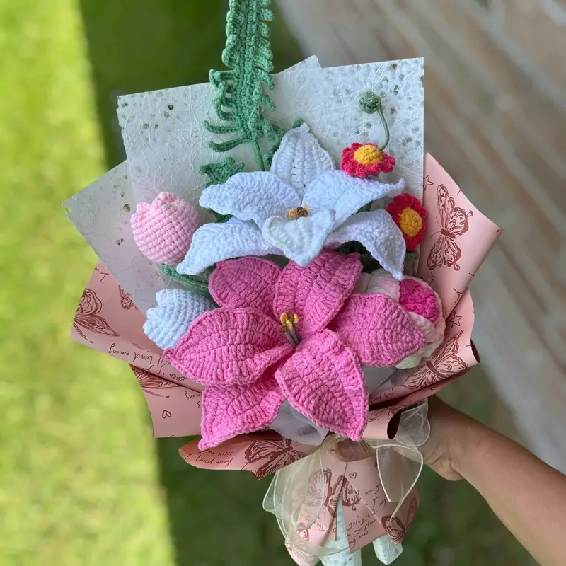 Crochet Lily Flowers Bouquets - Handmade Home Decor handmade flower wild Decorative