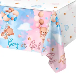 New Gender Reveal Party Disposable Tablecloth Boy or Girl Baby Shower Decor Newborn Table Cover Gender Reveal Party Supplies Gifts