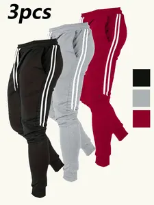 Men's Fall Casual Sports Pants Set, Outdoor Fitness Training Shorts, Breathable Loose-Fit Design, Multiple Pieces Value Pack