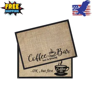 2 Pieces Coffee Bar Mat,Coffee Bar Accessories 20 x 14 Inch