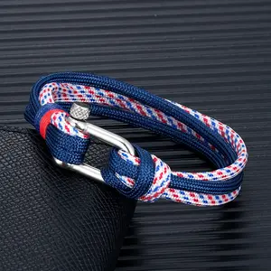 High Quality Shackle Bracelets Men Women Charm Nautical Survival Paracord Bracelet Campaing Sport Hooks Outdoor Style