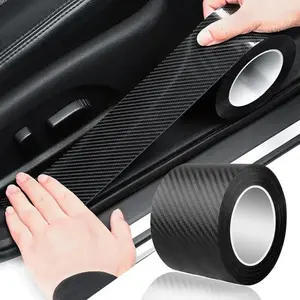 Carbon Fiber Texture Car Body Sticker, Car Decal, Waterproof 3D Multi-Functional Sticker, Reflective and Scratch-Resistant, 10x300 Cm, for Car Interior and Door