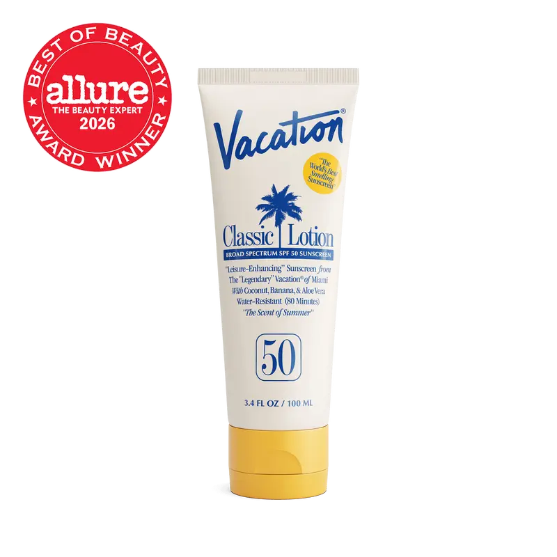 Vacation Inc Classic Lotion SPF 50 - Sunscreen Lotion, Lightweight, No White Cast, Water-Resistant, Dermatologist-Tested, Vegan, Travel Size | 3.4 Fl Oz