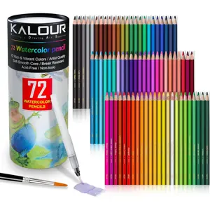 72 Colors Professional Artist Quality Watercolor Pencils,Numbered and Lightfastness,Water-soluble Colored Pencils for Adult Coloring Book,Water Color Pencils for Artists Beginner