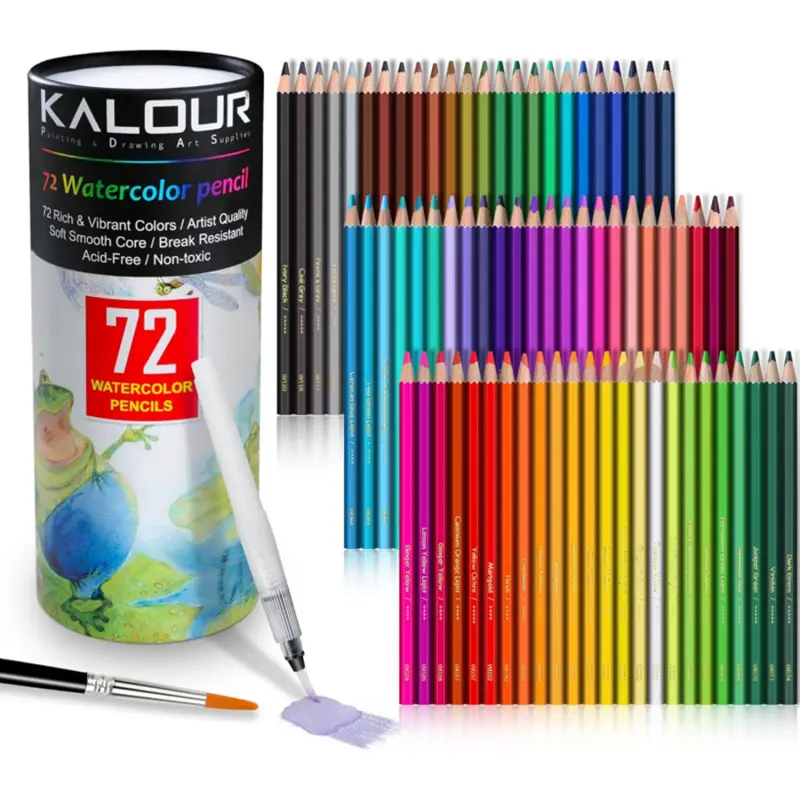 72 Colors Professional Artist Quality Smooth Core Watercolor Pencils,Numbered and Lightfastness,Water-soluble Colored Pencils for Adult Coloring Book,Water Color Pencils for Artists Beginner