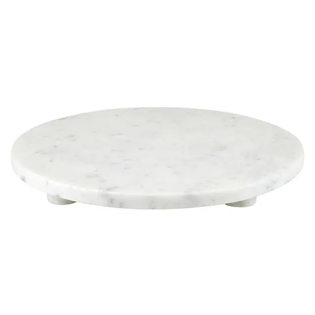 Santa Barbara Design Studio N6532 12 in. Dia. White Marbled Artisan Plates - Stackable Circular Crafted Style Decorated Custom-Shaped Display Plates for Kitchen & Tableware Use, Circular Display Plates