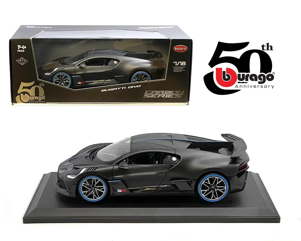 Bburago 1:18 Bugatti Divo – Carbon Series – 50th Anniversary Limited Edition