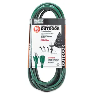 212 MAIN Master Electrician 02352-05ME 20 ft. Green UL Listed Outdoor Extension Cord for Household & Large Appliance Use