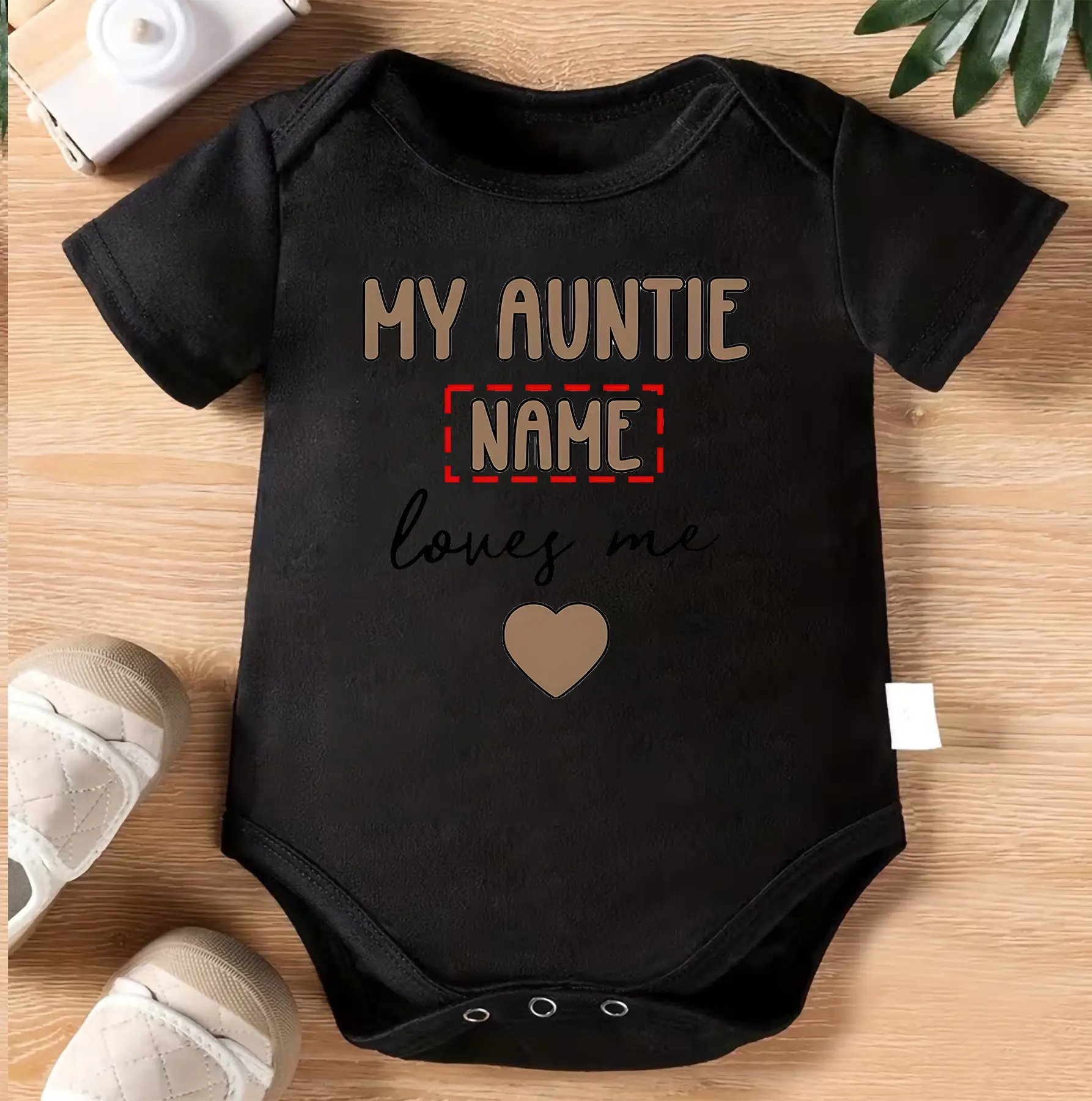 Personalized Baby Bodysuit, My Auntie Name Loves Me Onesie, Custom Baby Outfit, Newborn Romper, Aunt Gift Idea, Baby Shower Gift, Custom Name Infant Clothes