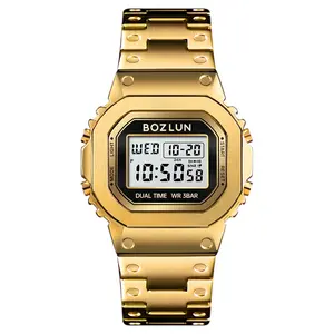 Bozlun BZ021 Unisex Digital Watch Hot Popular Style With Stainless Steel Strap Digital Watch jam  tangan