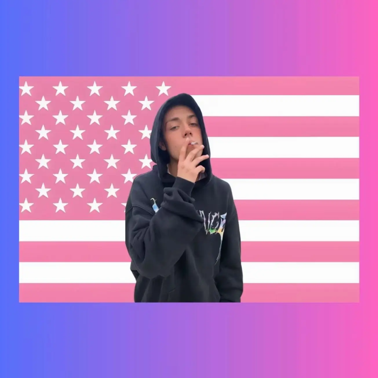 Carl Gallagher Pink Flag | American Tapestry | Shameless TV Show Wall Art | Ethan Cutkosky Banner | Edgy Dorm Decor | Streetwear Tapestry