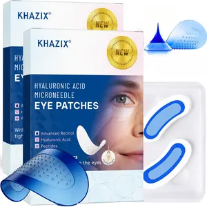 Retinol Microneedle Eye Patches with Hyaluronic Acid & Firming Peptides, Eye Care for Dark Circles & Wrinkles, 1 Pair
