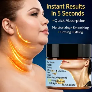 Neck Firming Cream, 20x Collagen Bee Venom, Quick Neck and Chin Tightening, Rich in Collagen, Retinol, Niacinamide, Hyaluronic Acid, Suitable for All Skin Types