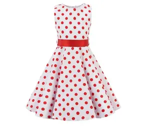 Women's Dress Retro Vintage Swing 1950's Short Sleeve Polka Dots Print