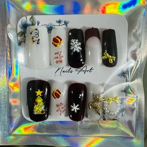 Magia Nails Art Christmas Design Set with Snowflakes Stars and Festive Ornaments for Holiday Manicure