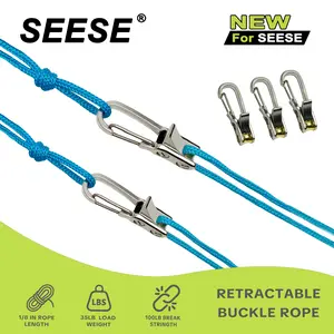 SEESE Retractable Buckle Rope-Adjustable Ropes 2026 New Rope Roller with Accessory Cord - Easy Secure Tie Down for Outdoor,Camping, Marine Rope,and Boating Guy Lines ,Tools Gadgets,Truck Stuff ,Car Essentials