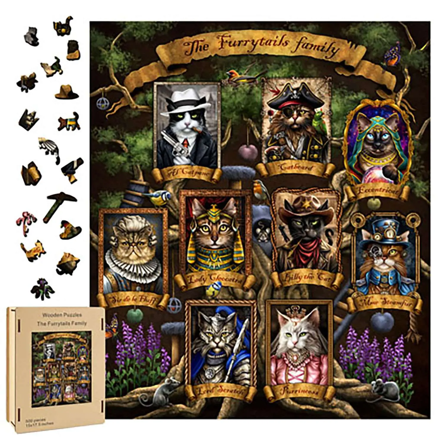 Furry Tails Animal Wooden Puzzle Box — Whimsical Secret Compartment