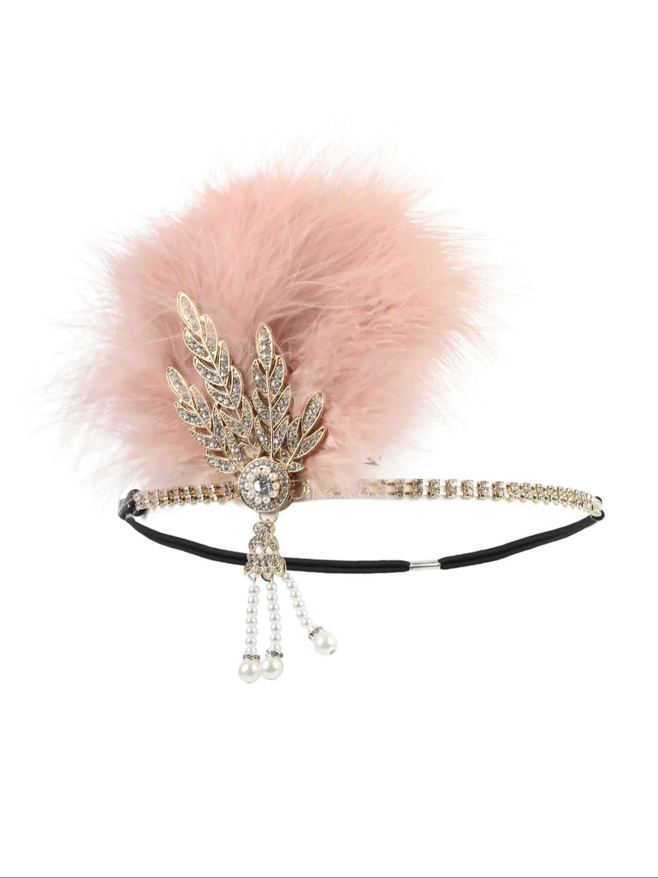 1920s Flapper Headpiece Great Gatsby Feather Headband 