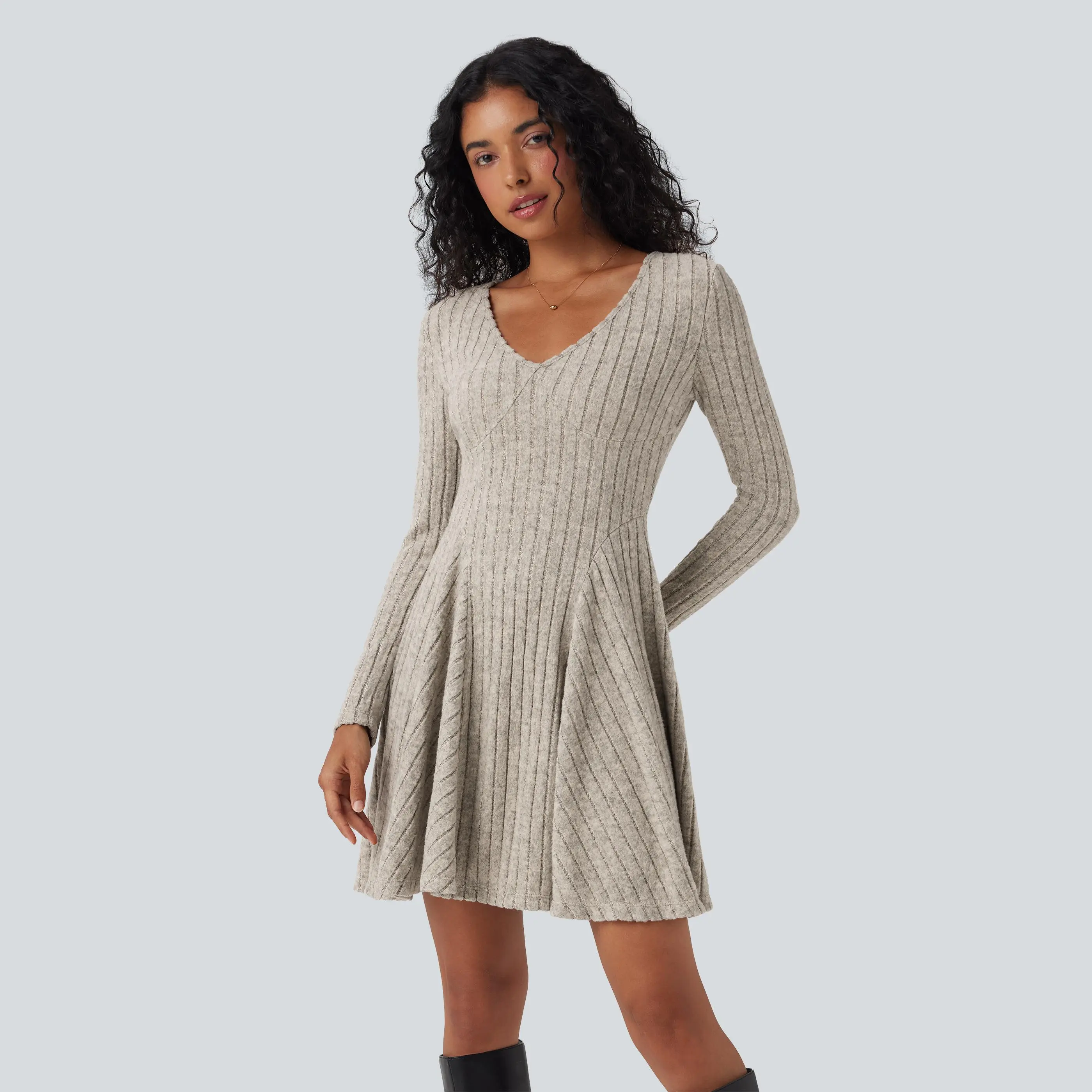 stretch knit midi dress Keilani High Neck Open Knit Midi Dress main image 1