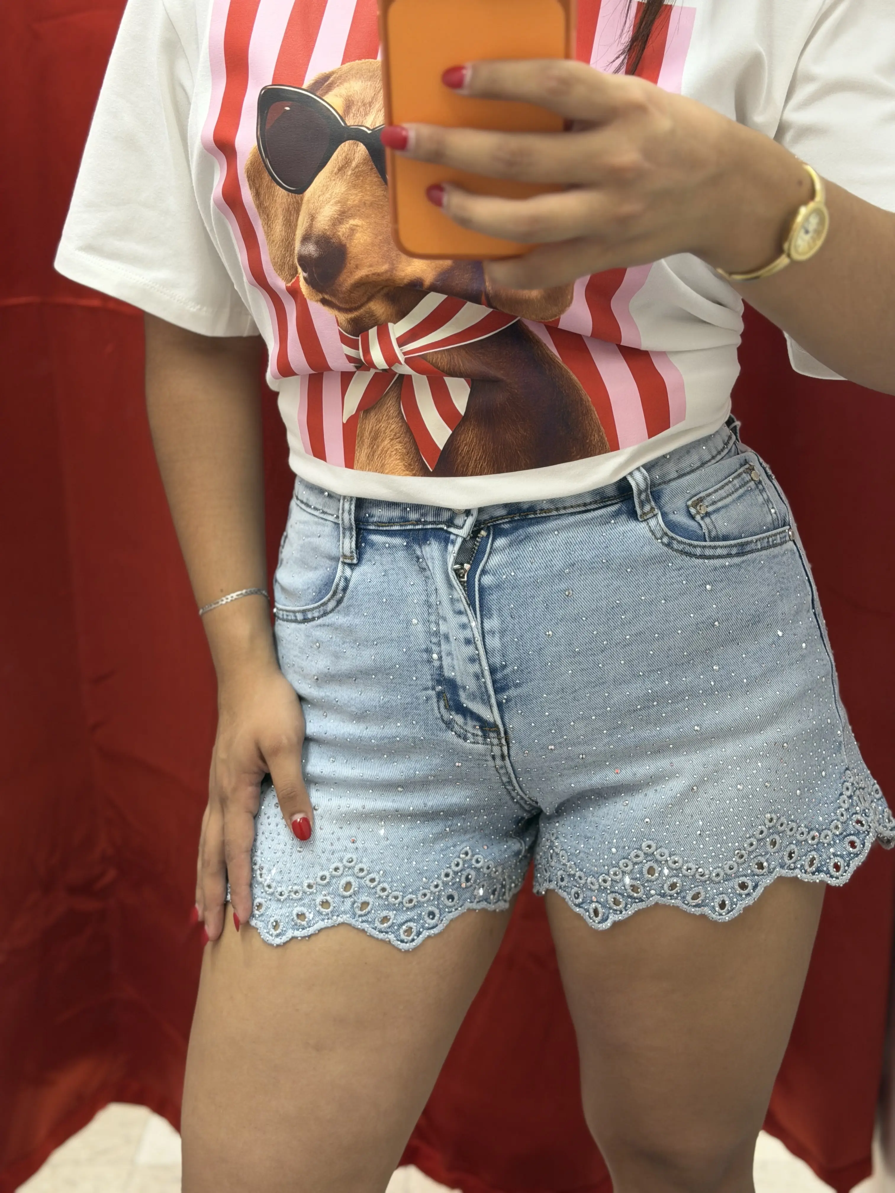 Vanessa's Rhinestone Mini Short