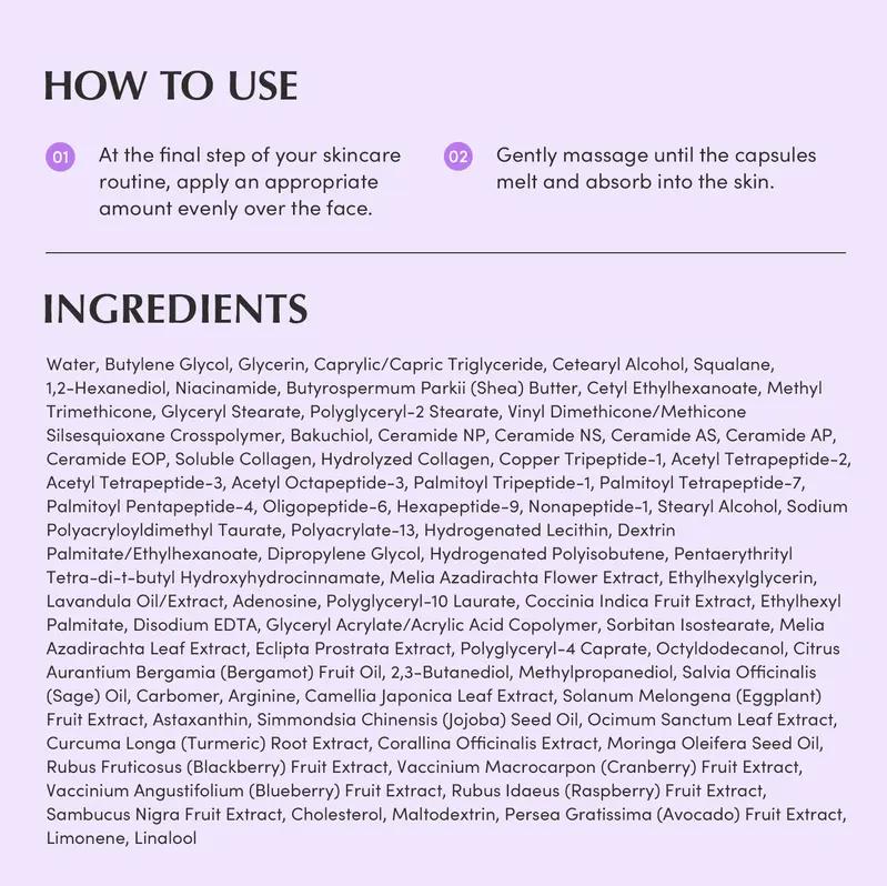 EQQUALBERRY Bakuchiol Plumping Capsule Cream – Retinol Alternative Moisturizer for Firming and Pore Care with 99% Pure Bakuchiol, 5 Types of Collagen & Ceramide Complex, 1.69 fl.oz / 50ml