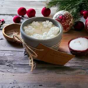 Winterberry Handcrafted Concrete Candle For Holidays Birthday Gift