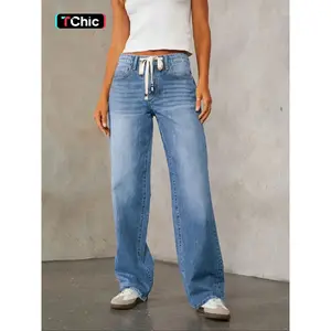 Women’s high-elastic comfort straight-leg jeans, basic casual minimalist plain denim jeans, stretchy and comfortable, perfect for daily wear