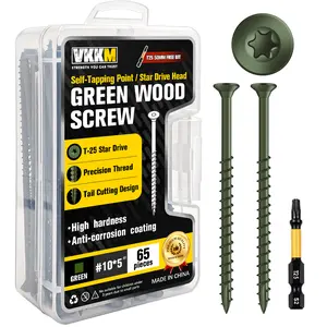 Multi-Spec Green Wood Screws Assortment 65PCS, 80PCS, 350PCS - Anti-Rust Fasteners for Daily Furniture Maintenance