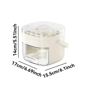 Freezer Dual Layer Ice Cube Tray, One-Button Mold Release Large Capacity Ice Maker Set, Food Grade Material, Easy to Use, Kitchen Essential